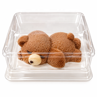 Boîte d'emballage personnalisée en PET transparent pour gâteau mousse animal 3D, plateau thermoformé pour dessert, glace, panda, baleine, dauphin