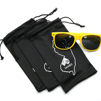 Sacs à cordon en tissu personnalisés en gros avec impression sur soie pour lunettes de soleil et lunettes optiques, sac double cordon
