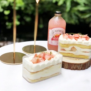 Popular square acrylic dessert cup transparent plastic box
