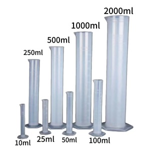 Cilindros Graduados de Plástico de 10ml a 2000ml, Resistentes a Ácidos y Álcalis, Vasos Medidores de Laboratorio, Material PP, Transparentes y Observables - Product Image 3