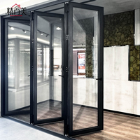 Quincaillerie de charnière sur mesure en aluminium pour porte pliante multi-panneaux à grande portée avec verrou sécurisé pour salle d'exposition, galerie, bureau, cloison