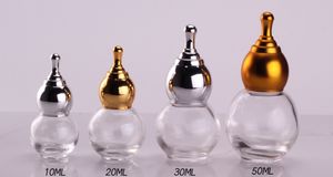 Muestra Gratuita de Botella Redonda de Vidrio para Aromaterapia de 10ml 20ml 30ml 50ml, Botella para Esencia Capilar Antigua con Tapa Dorada en Forma de Calabaza - Product Image 6