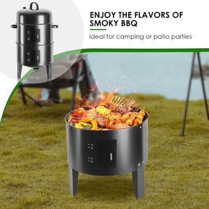 Barbecue fumoir moderne et luxueux pour jardin et terrasse, en acier et fer chromé, avec chariot - Product Image 6