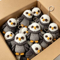 Porte-clés en peluche hibou personnalisé, design original, rembourrage en coton PP, jouet doux, OEM ODM, logo, cadeau de fête, approvisionnement en gros