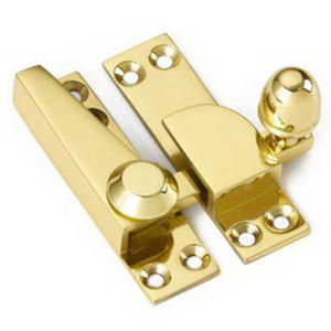Brass <b>Sash</b> <b>Window</b> Fastener Hook Style | Vintage <b>Window</b> Latch <b>Lock</b> | Traditional Brass Catch <b>for</b> Timber <b>Sash</b> <b>Windows</b> - Product Image 4