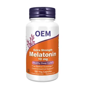 Cápsulas de suplemento dietético de melatonina Super Strong OEM melhoram o sono para adultos não-OGM e orgânicos
