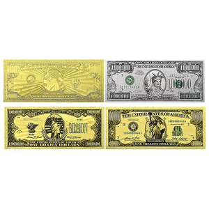 Billete <span class=keywords><strong>de</strong></span> 1 Millón <span class=keywords><strong>de</strong></span> Dólares Estadounidenses con <span class=keywords><strong>la</strong></span> <span class=keywords><strong>Estatua</strong></span> <span class=keywords><strong>de</strong></span> <span class=keywords><strong>la</strong></span> <span class=keywords><strong>Libertad</strong></span> en Lámina <span class=keywords><strong>de</strong></span> Oro, 15.5x6.5cm, Doble Cara, para Colección - Product Image 1