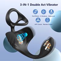 Anneau vibrant 3-en-1 pour pénis et testicules, jouet sexuel avec télécommande via application, masseur de prostate et plug anal vibrant