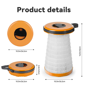 Di động telescoping gấp bước Phân LED ánh sáng ấm áp có thể thu vào đóng mở nhựa lưu trữ Vòng ghế có thể điều chỉnh phân - Product Image 2