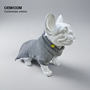 Logo personnalisé chien pull col roulé tricot couleur unie boule en peluche décoration classique hiver chaud chien pull tricoté - Product Image 1