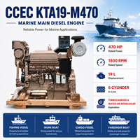 Moteur diesel marin CUM CCEC KTA19-M470 KTA19 470 CV 19 L 6 cylindres turbocompressé refroidi par eau pour bateau de pêche, remorqueur de marchandises, navire