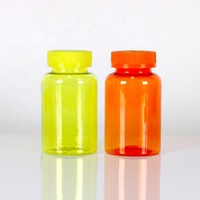 Bouteille vide en PET de 200 ml pour pilules, capsules, comprimés, compléments alimentaires, en plastique de qualité alimentaire avec bouchons à vis