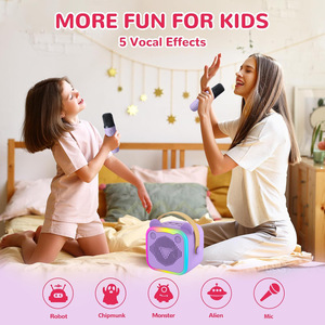 <strong>Best</strong> Selling K10 Pink/Purple Kids Microphone <strong>Speaker</strong> 2 MIC 50Hz-20Khz Frequency Toy Musical Instruments Safe for <strong>PC</strong> - Product Image 3