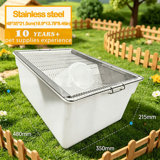 Extra Spacious Autoclavable Hamster Lab Cage Professional Laboratory Standard Small Animal Breeding Case Stainless Steel Top