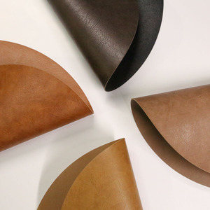 Set de table rond en cuir de vachette, épais, isolant thermique, résistant à l'huile, pour la maison et la salle à manger - Product Image 5