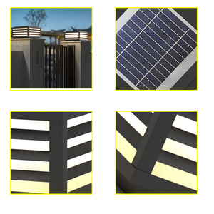 Lampe solaire LED moderne étanche pour pelouse, jardin, poteau de <span class=keywords><strong>portail</strong></span>, extérieur, avec base E27 et indice de protection IP65 - Product Image 5