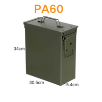 Boîte à munitions américaine en acier PA60 grande boîte à munitions 50cal support de stockage de munitions conteneur outils couvercle scellé articulé