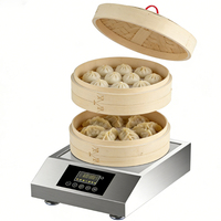 ZANKANG Chauffe-Plats Commercial de Comptoir en Acier Inoxydable et Cuiseur Vapeur Électrique 3000W, Cuiseur Vapeur à un Seul Trou pour Pains, Garantie 1 An