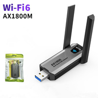 Adaptateur Wi-Fi externe USB 3.0 AX1800 WiFi 6, 1800 Mbps, double bande 5 GHz 2,4 GHz, sans pilote pour PC portable