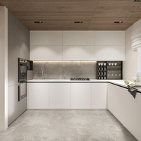 Foshan Fabricant Conception modulaire personnalisée Armoires de cuisine en acier inoxydable ignifuges en forme de L pour le mobilier de maison