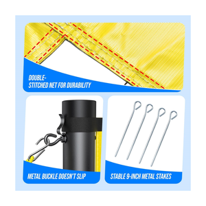Ensemble de filet de <span class=keywords><strong>volley</strong></span>-ball portable en acier avec support, pompe à ballon et sac de transport, hauteur 107 pouces, pour jeux en extérieur, plage et jardin - Product Image 4