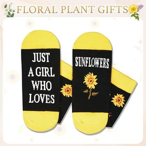 <strong>Sunflower</strong> Crew <strong>Socks</strong> for Women and Teens Customizable Yellow Mid-Calf <strong>Socks</strong> with Logo for Autumn Daily Wear - Product Image 4