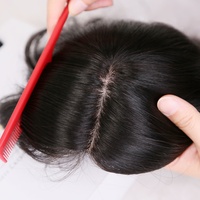 Magnifiques Rajouts de Cheveux Bouclés pour Femme, Vierge Européen Remy, Naturels, Toppers Capillaires à Pointes Pleines avec Base en Soie