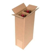 Lot de 2 bouteilles en verre à vin empilables, en Fiber écologique, avec insertion de pulpe moulée, boîte d'emballage pour 2 bouteilles