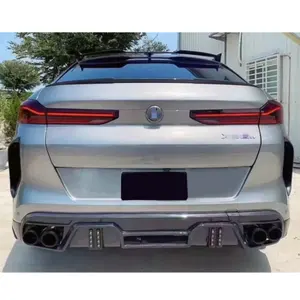 Diffuser bumper belakang, serat karbon kualitas tinggi gaya LD untuk BMW X6M F96 kit bodi diffuser bumper belakang