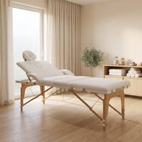Lits de massage pliants OEM, fabriqués en bois de hêtre + matériau PU, personnalisables pour les centres de spa et les salons de massage