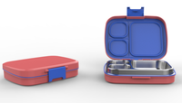 Boîte à lunch écologique, étanche, en acier inoxydable de qualité alimentaire, chauffable au micro-ondes, empilable, cuissable à la vapeur, portable, avec compartiments