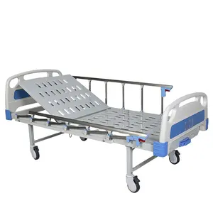 China BT-AM301 Hospital 1 de manivela Manual hospital cama ajustable médico fowler paciente de La Clínica cama con colchón precio