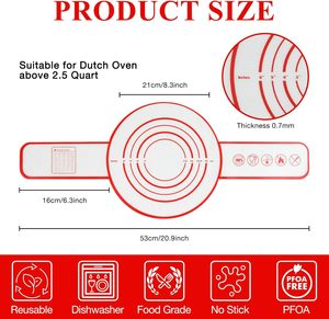 Sangle de levage en <span class=keywords><strong>silicone</strong></span> pour pain, pour cuisson au four hollandais, avec poignées extra longues, tapis de cuisson en <span class=keywords><strong>silicone</strong></span> résistant, accessoires de cuisson - Product Image 2