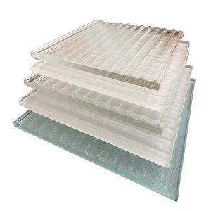 Customized Striped Embossed Multi-color Gradient Tempered <strong>Glass</strong> Screen Partition <strong>Panels</strong> - Product Image 2
