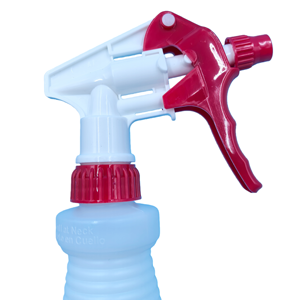 زجاجة رش بلاستيكية أسطوانية فارغة سعة 24 أونصة من البولي إيثيلين عالي الكثافة مع بخاخ أحمر وأبيض أو أزرق وأبيض - Product Image 5