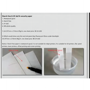 Papier sans amidon format A4, 80 grammes, 85 grammes, bonne résistance à l'eau, finition mate avec fibres UV, papier de sécurité sans amidon - Product Image 4