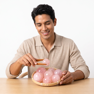 Venta al por mayor de esferas de cuarzo rosa pulidas a mano, piedras mágicas curativas de cristal, artículos de moda, coleccionables de arte, feng shui - Product Image 2