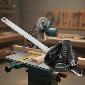 Vevor Calibrador de ángulo de 3/4 x 3/8 de aleación de aluminio con 15 toques de parada ajustables y émbolo con resorte para sierra de mesa y carpintería - Product Image 2