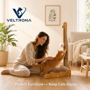 Rascador para Gatos en Forma de L XL, Tabla de Cartón Ecológico Corrugado, Juguete con Bola de Lana, Casa para Gatitos, Muebles para Mascotas, Venta al Por Mayor - Product Image 6