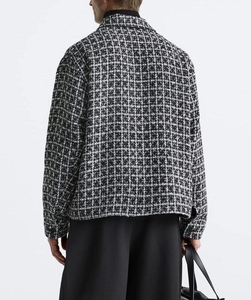 Veste décontractée surdimensionnée à manches longues pour homme, personnalisée OEM, avec col montant et revers, motif à <span class=keywords><strong>carreaux</strong></span>, multi-poches, <span class=keywords><strong>manteau</strong></span> d'hiver - Product Image 5