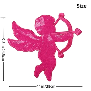 Toppe di paillettes ricamate eco-friendly all'ingrosso per <span class=keywords><strong>abbigliamento</strong></span> cupido's <span class=keywords><strong>Angel</strong></span> Logo Iron per il regalo di San Valentino - Product Image 3