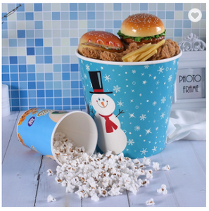 Emballage alimentaire réutilisable, pièces, personnalisé, pour soupe au pop-corn, crème glacée, <span class=keywords><strong>poulet</strong></span> frit, seau en papier blanc avec couvercle, vente en gros - Product Image 2