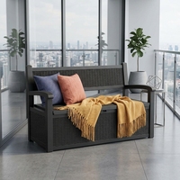 Banc de rangement extérieur de 100 gallons, boîte de rangement pour coussins de jardin, outils, fournitures de jardin et de piscine