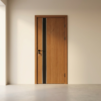 Porte en bois ignifugée certifiée UL avec bande en métal noir, options 20/60 minutes pour hôtel et appartement