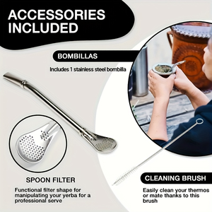 Vaso de Acero Inoxidable de 8 oz para Yerba Mate con Bombilla, Taza Térmica de Doble Pared con Aislamiento al Vacío para Té, Café, Regalo - Product Image 6