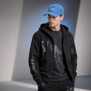 Casquette de baseball à 5 panneaux avec logo brodé, imperméable, découpée au laser, perforée - Product Image 2