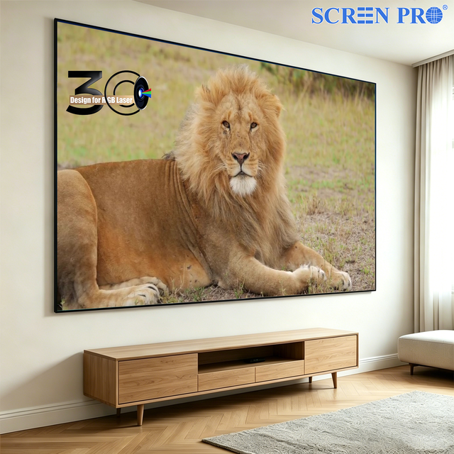 Max 250" SCREEN PRO 3C Anti Speckle Matte Grey Wall Mount ALR 8K HDR 3D Ready Home Cinema Fixed Frame Projector Screen
