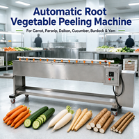 Automatische wortelschiller, commerciële machine voor het verwijderen van groenteschillen voor de verwerking van wortelen, daikon, yam en komkommer.
