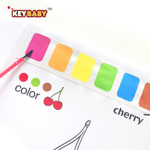 <span class=keywords><strong>Livre</strong></span> de coloriage à l'<span class=keywords><strong>aquarelle</strong></span> Keybaby 4 thèmes, simple et <span class=keywords><strong>facile</strong></span>, sur le thème des animaux et des fruits, peinture aux couleurs vives, sûr, avec pinceaux, pour les enfants de 3 ans et plus - Product Image 5