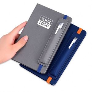 Carnets A5 personnalisés à couverture rigide avec élastique et porte-stylo, impression de logo, pour le bureau - Product Image 6